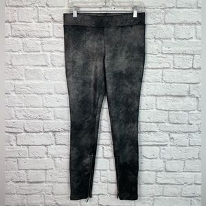 Free People Faux Leather Gunmetal Leggings Size S